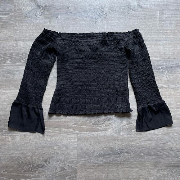 FRAME Smocked Off The Shoulder Top / Size M / New With Tags / Boho / Nordstrom - Picture 4 of 8